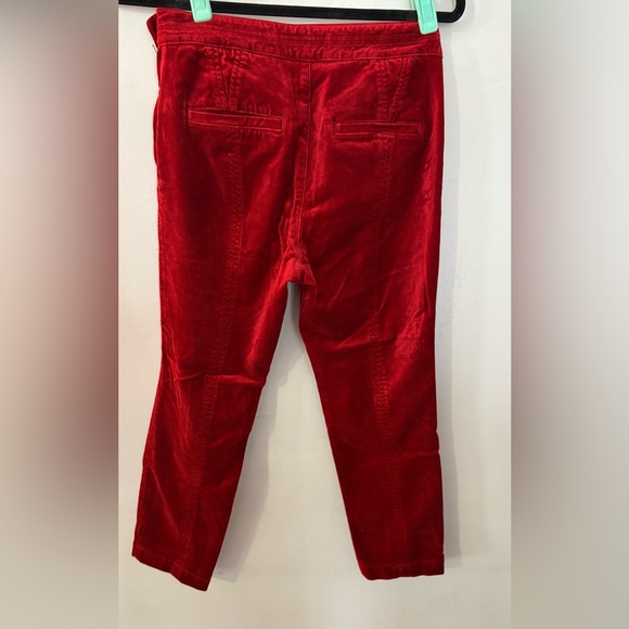 Anthropologie Rich Red Velvet Pants - Picture 4 of 4